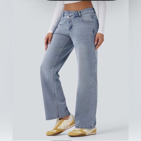 HALARA Denim - HALARA Asymmetric Flex Denim Light Blue Wash Women's Jeans S Reg NWT